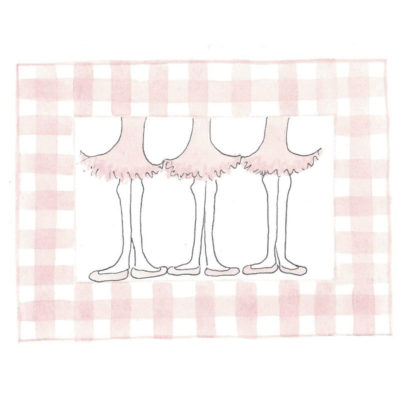 three ballerinas card front