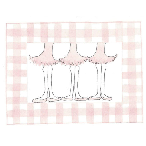 three ballerinas card front