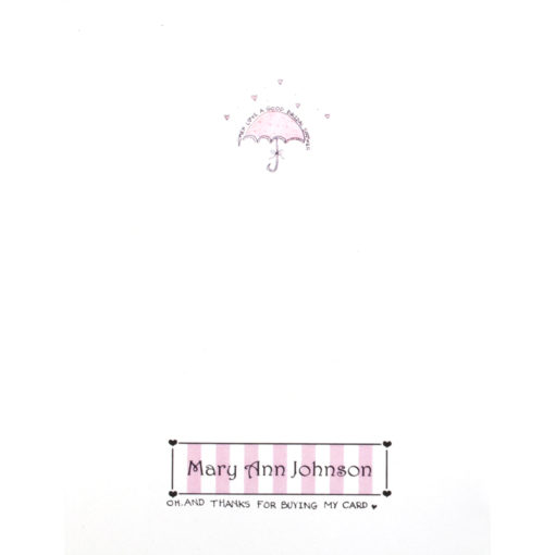 back of A Shower of Love card