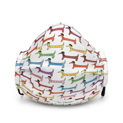 Rainbow Dachshunds Face Mask