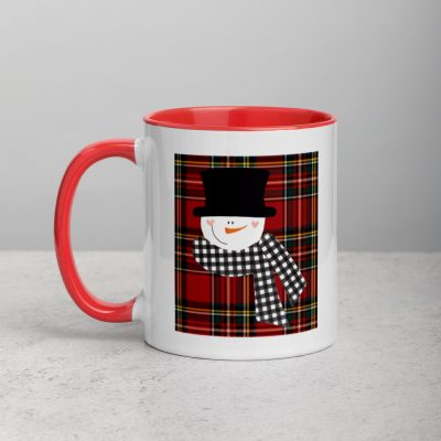 Checkered Snowman Mug