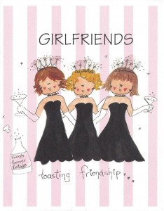 GIRLFRIENDS toasting friendship card front