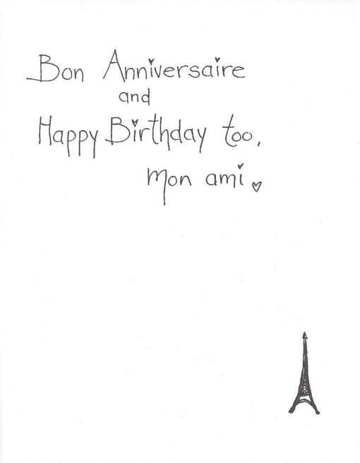 Bon Anniversaire card inside