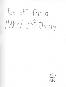 Tee Off for a Happy Birthday card inside