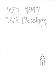 Happy Happy Baby Blessings card inside
