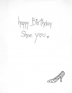 Happy Birthday Shoe you card inside