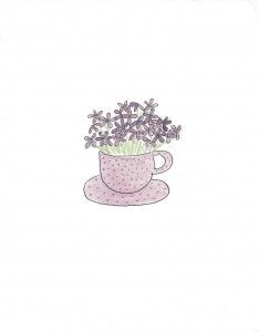 Thinking of you with a cup of cheer card front