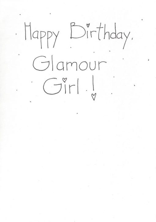 Happy Birthday Glamour Girl card inside right