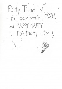 Party Time to celebrate card inside right