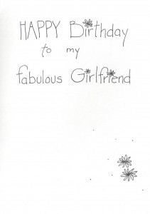 Happy Birthday to my fabulous Girlfriend card inside right