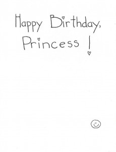 Happy Birthday, Princess! card inside right