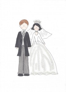 Congratulations, Love and Joy on your Wedding Day card front