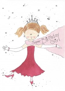 Super Birthday Girl card front