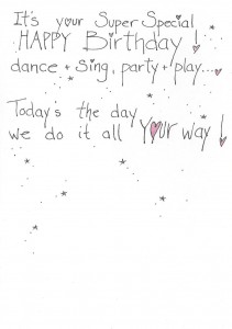 Super Birthday Girl card inside right