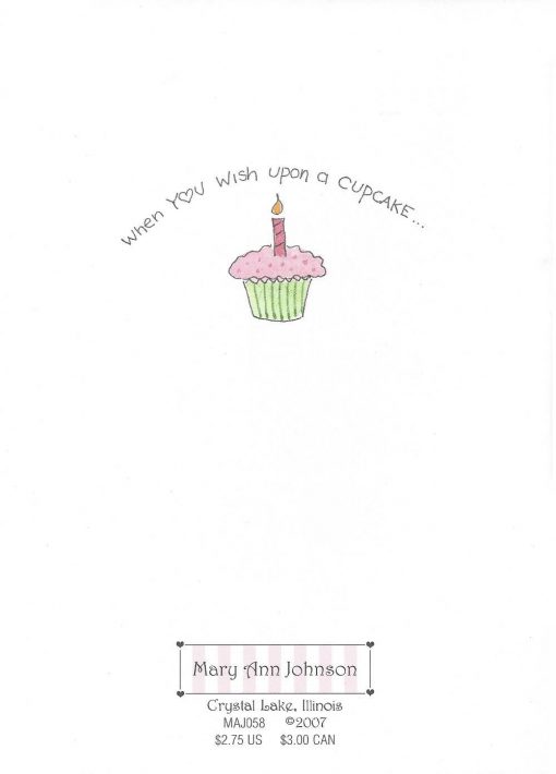 HAPPY Birthday, CUPCAKE card back