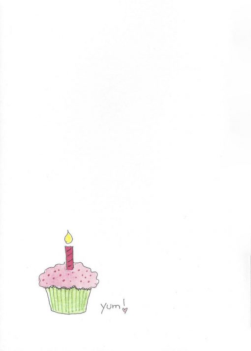 HAPPY Birthday, CUPCAKE card inside left