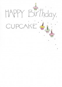 HAPPY Birthday, CUPCAKE card inside right