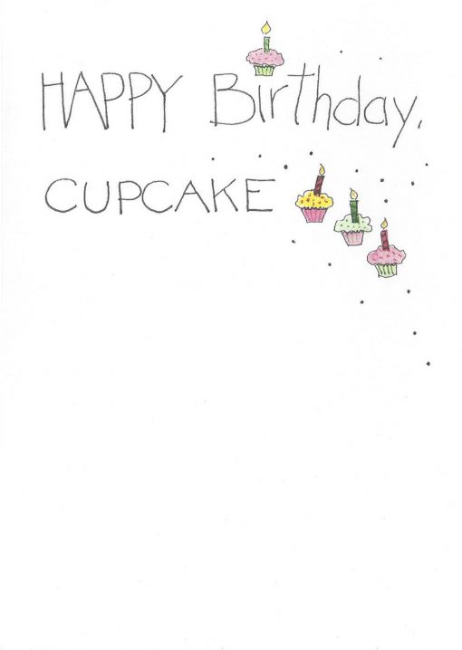 HAPPY Birthday, CUPCAKE card inside right