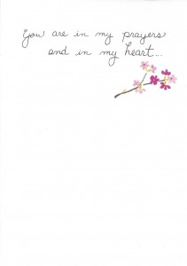 You are in my prayers and in my heart card inside