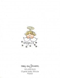 a friend is an Angel on earth... card back