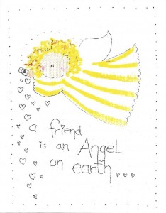 a friend is an Angel on earth... card front