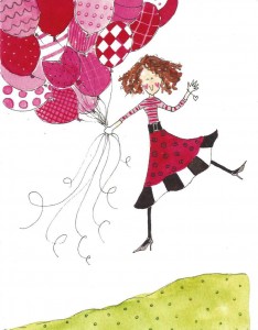 balloons with lady