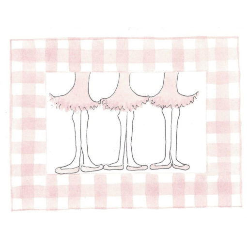 three ballerinas card front