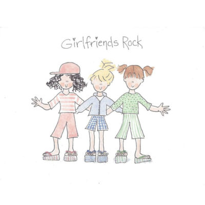 girlfriends rock with three girls card front