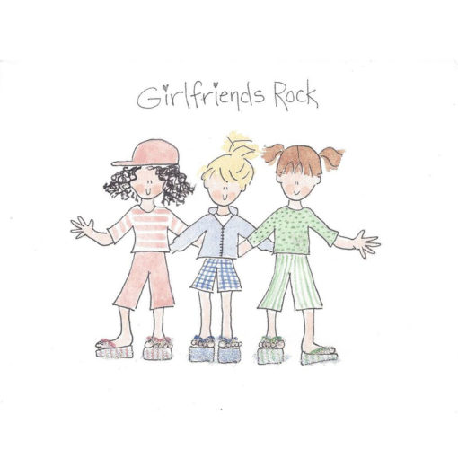 girlfriends rock with three girls card front