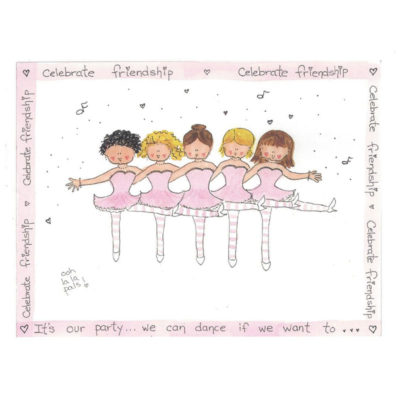 celebrate friendship with five ballerinas card front