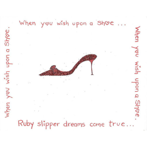 ruby red slipper with glitter