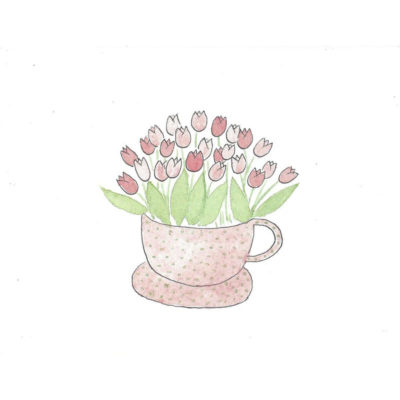 tulips in mug