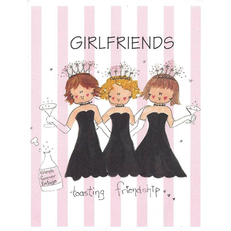 Greeting Card image of girlfriends toasting friendship