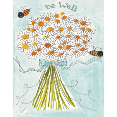 daisies with bees