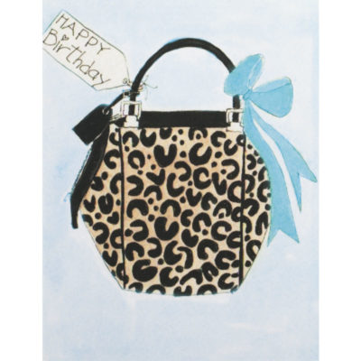 cheetah purse with blue bow