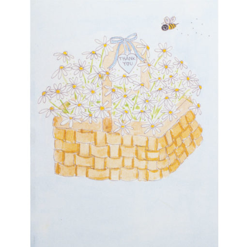 daisies in basket with bee