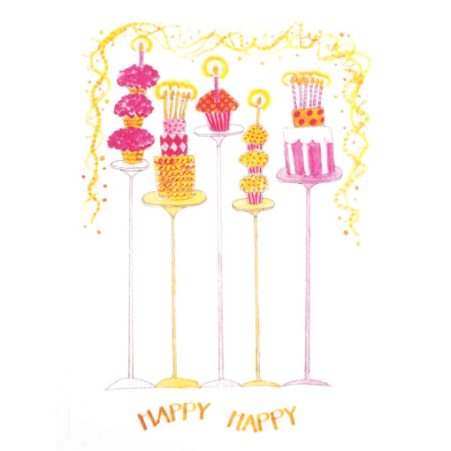 front of happy happy card