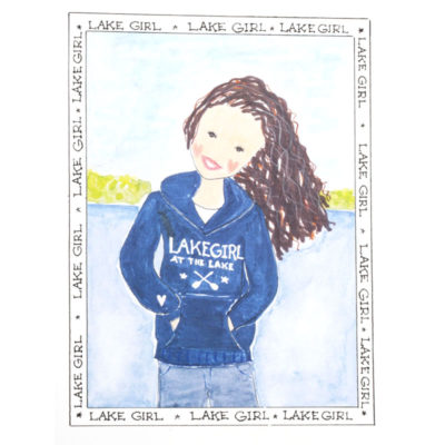 front of lake girl - Sweatshirt card