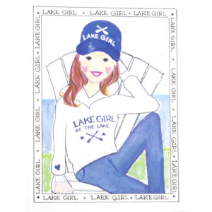 Front of lake girl - Beach Chair card