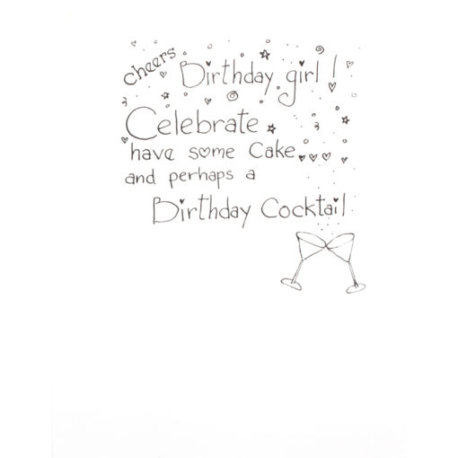 inside right of Cheers Birthday Girl card