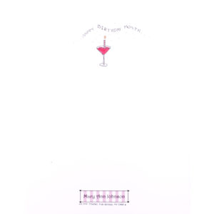 back of Cheers Birthday Girl card