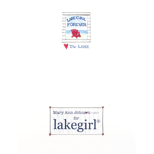 back of lake girl - pink kayak card