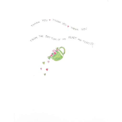 inside of a little cup of thanks card