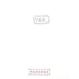 back of HOORAY - Gray card