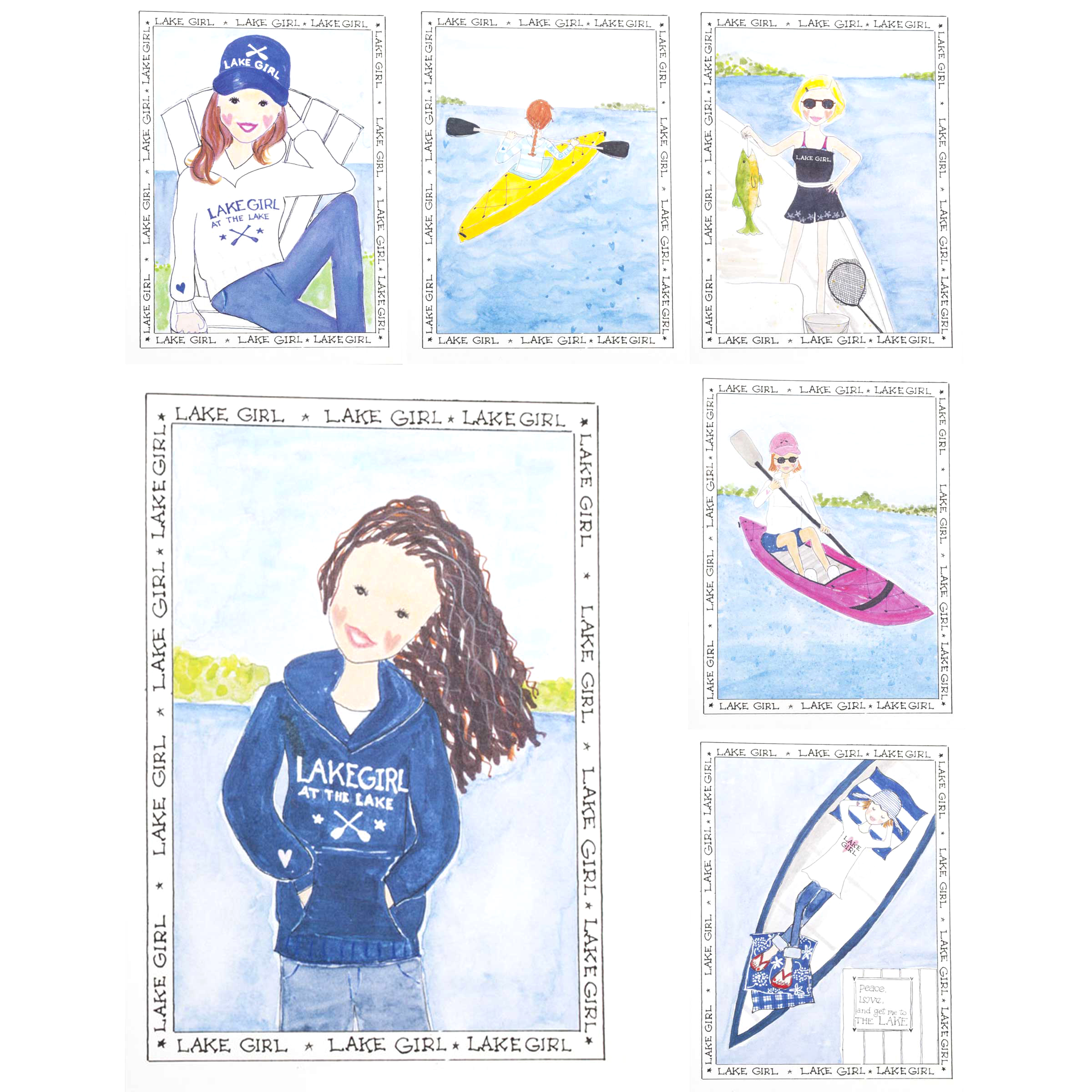 Greeting Card image of Lake Girl card set - 6 cards