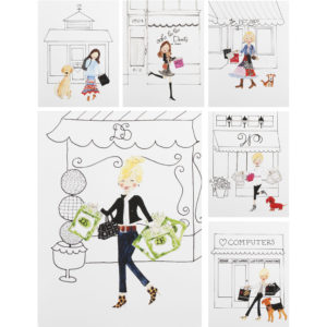 shop girl card set