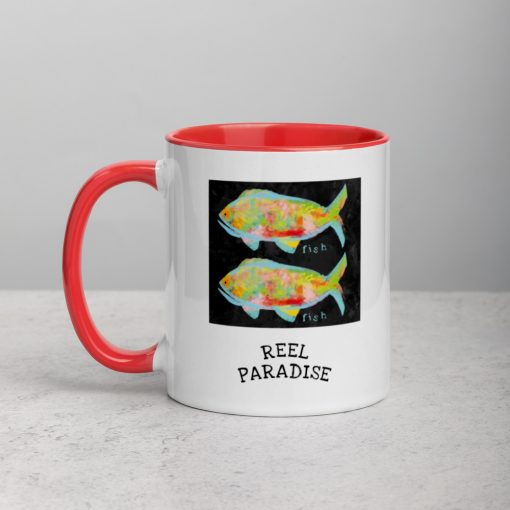 REEL PARADISE MUG mockup in red - front