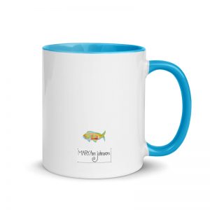 REEL PARADISE MUG mockup in blue - back