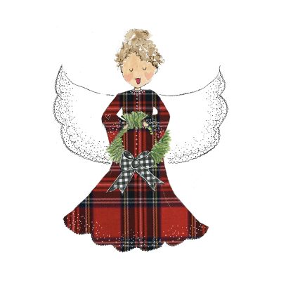 plaid angel card front