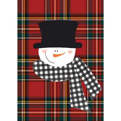 plaid snowman card front